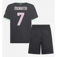 Koszulka piłkarska AC Milan Alvaro Morata #7 Strój Trzeci dla dzieci 2024-25 tanio Krótki Rękaw (+ Krótkie spodenki)